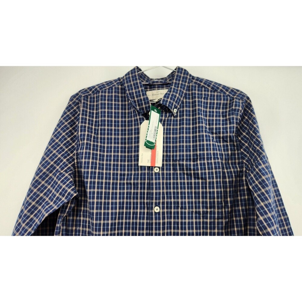 Hawker‎ Rye Navy Medium Essential Wash Stretch Shirt NWT Cotton Blend